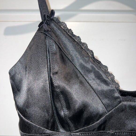 Guess Designer Night Out Cocktail Shiny Slip Dress Silky Black Looks New - Picture 5 of 10